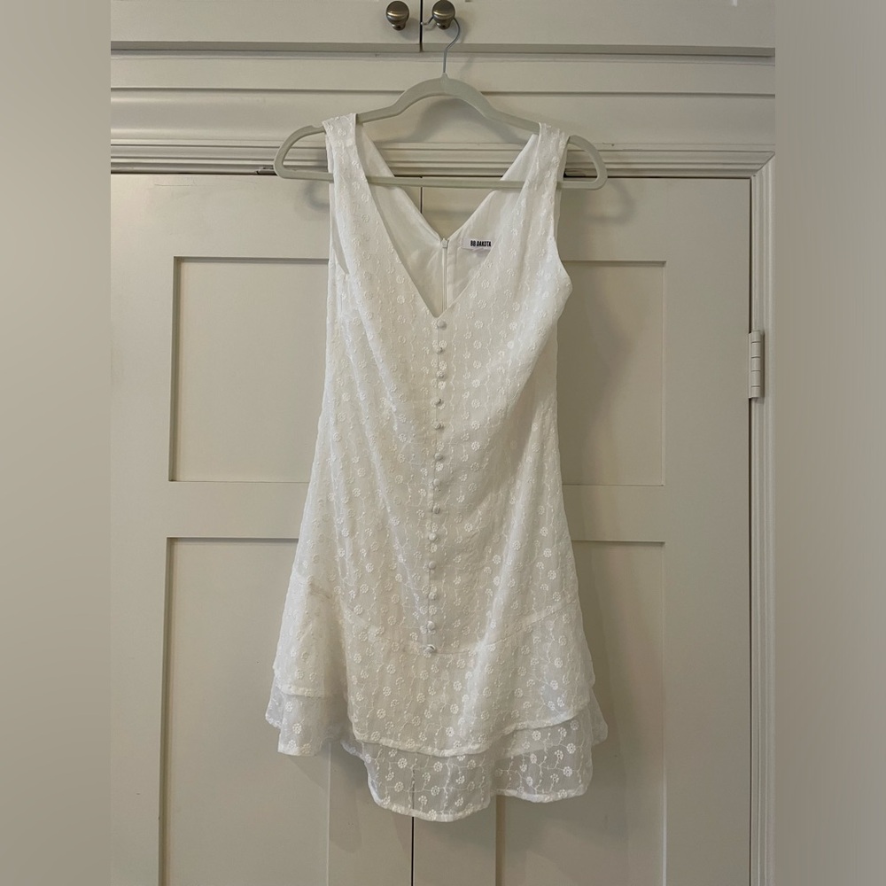 BB Dakota mini white dress - perfect for engagement party or wedding shower!